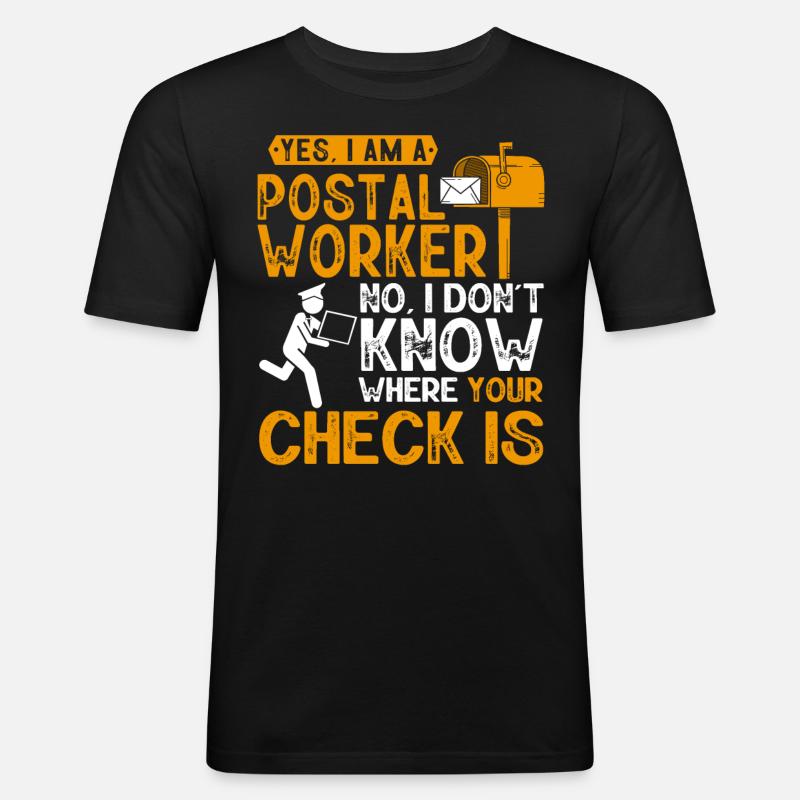 Postarbeiter, Post Mann - Männer Slim Fit T-Shirt - Schwarz
