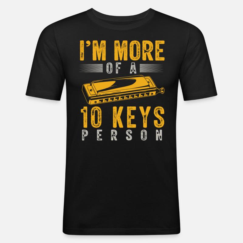 Harmonica player, Unny harmonica - Men's Slim Fit T-Shirt - black