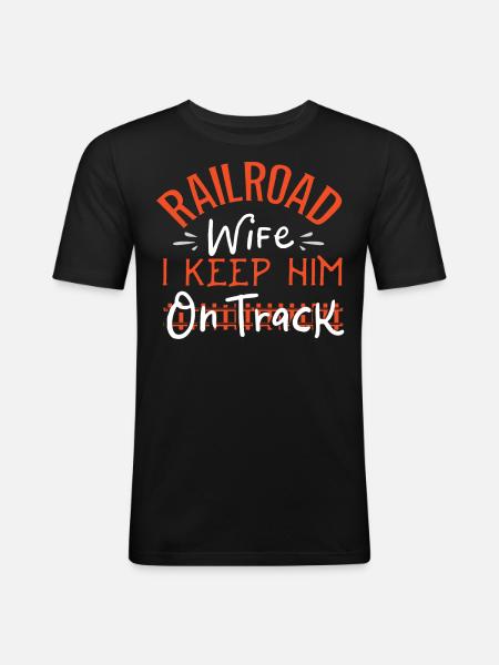 Railway, locomotive - Men's Slim Fit T-Shirt - black