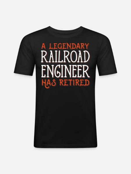 Railway, locomotive - Men's Slim Fit T-Shirt - black