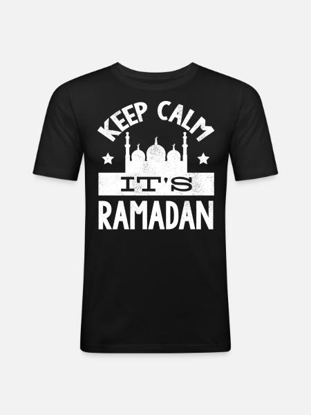 Ramadan celebration, Muslim holiday - Men's Slim Fit T-Shirt - black