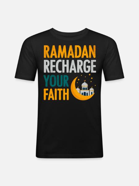 Ramadan celebration, Muslim holiday - Men's Slim Fit T-Shirt - black