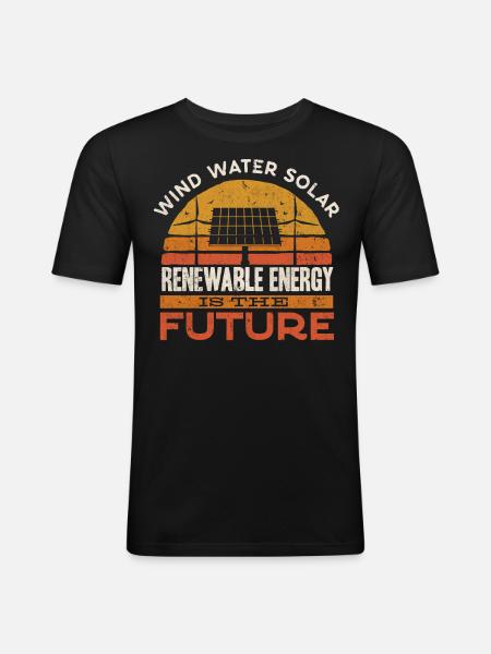 Solar Energy, Renewable Energy - Men's Slim Fit T-Shirt - black