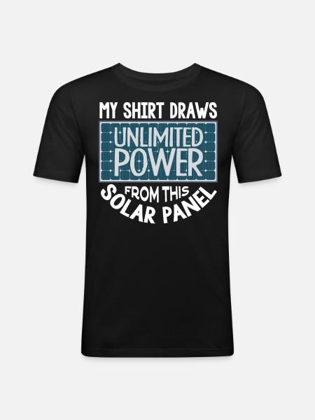 Solarenergie, Erneuerbare Energie - Männer Slim Fit T-Shirt - Schwarz