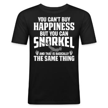 Schnorcheln, Schnorcheln, Tauchen, Unterwasser - Männer Slim Fit T-Shirt - Schwarz - Vorne - Nik (191cm)