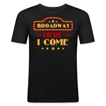 Broadway, Musical, Nerd de théâtre - T-shirt près du corps Homme - noir - Devant - Nik (191cm)