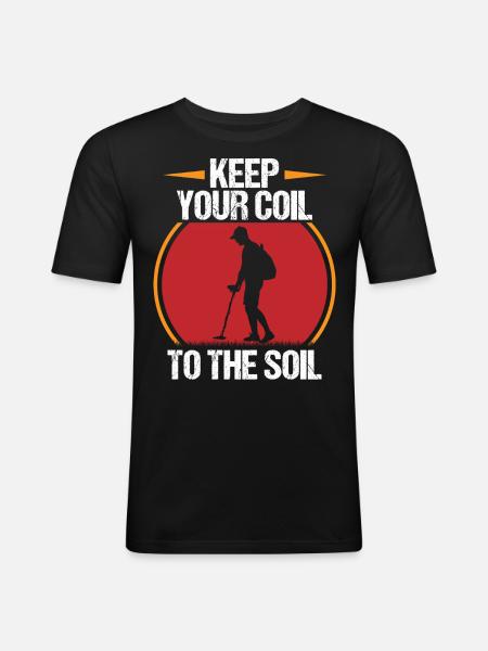 Metalldetektor, Metalldetektorist - Männer Slim Fit T-Shirt - Schwarz