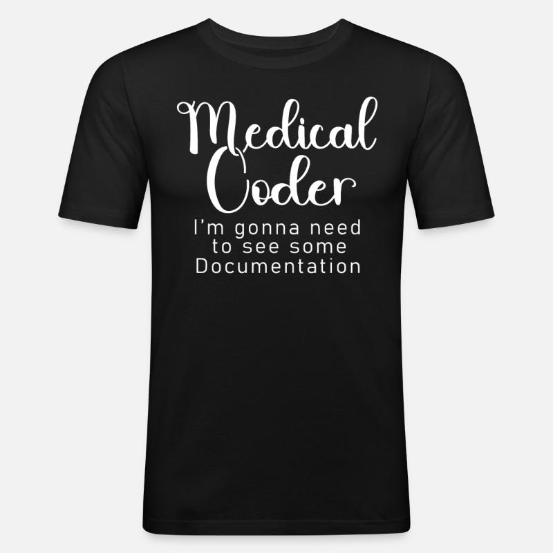 Codeur médical Programmeur médical - T-shirt près du corps Homme - noir