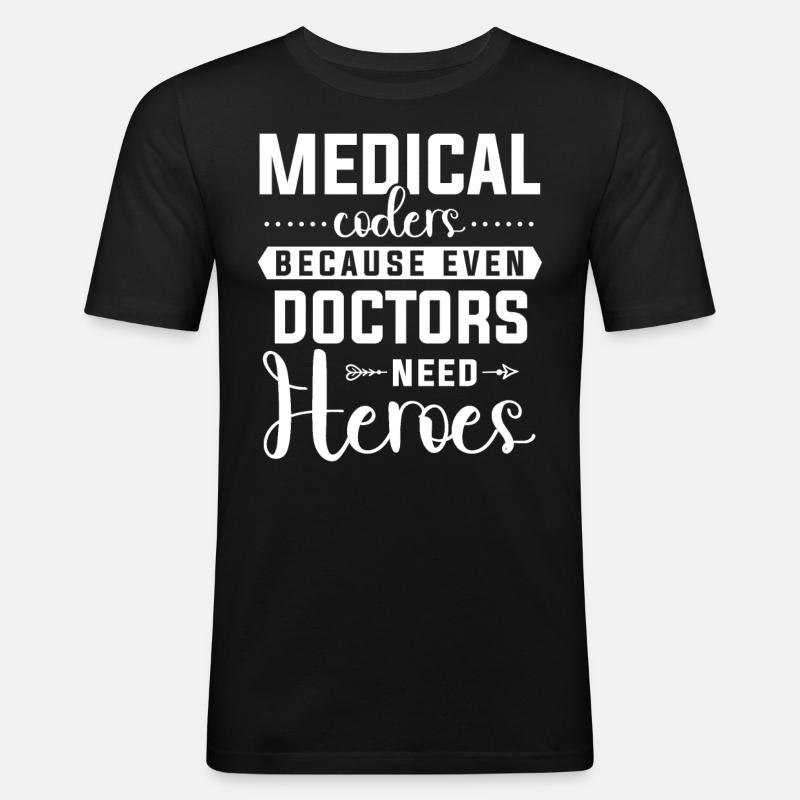 Medizinischer Kodierer Medizinischer Programmierer - Männer Slim Fit T-Shirt - Schwarz