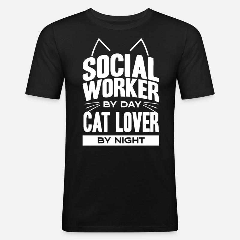 Sozialarbeiter - Männer Slim Fit T-Shirt - Schwarz