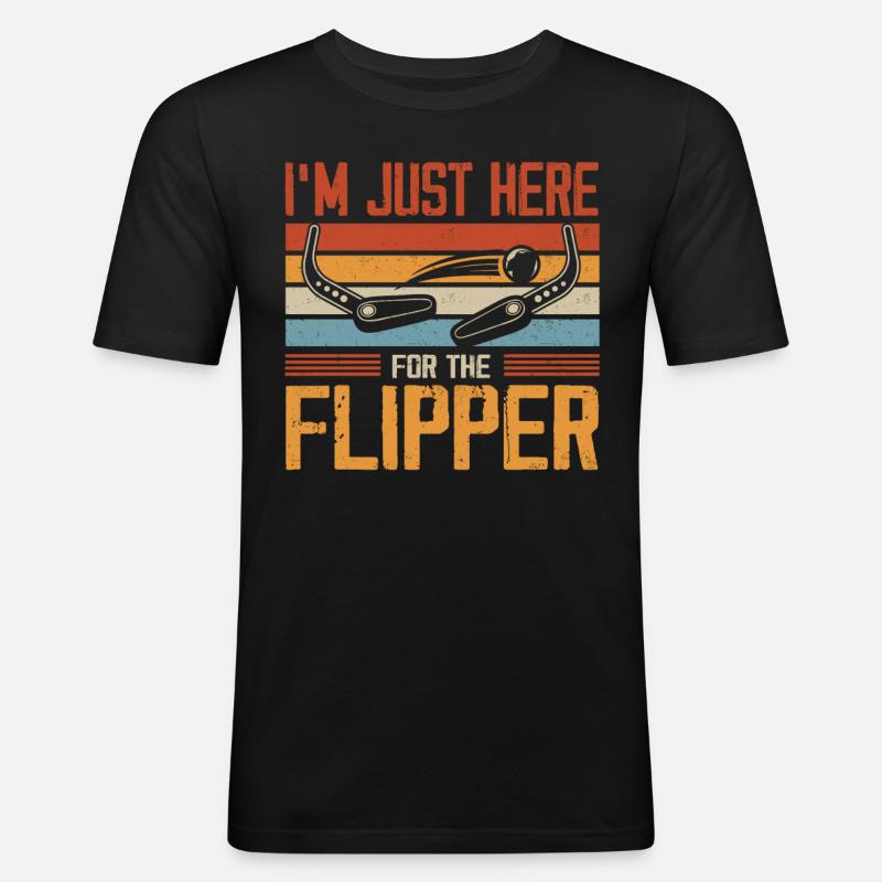 Flipper-Arcade-Spieler - Männer Slim Fit T-Shirt - Schwarz