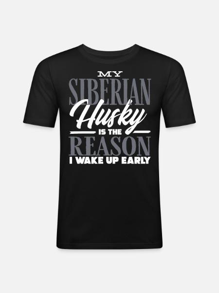 Siberian Husky - Men's Slim Fit T-Shirt - black