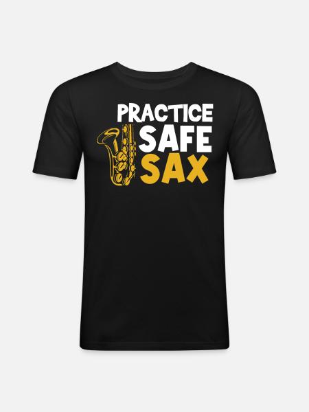 Saxophonist, Saxophone, Sound, Smooth Jazz - Men's Slim Fit T-Shirt - black