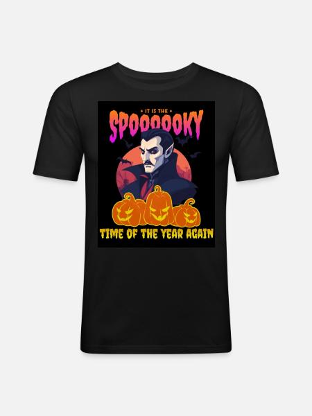 Halloween Dracula - Männer Slim Fit T-Shirt - Schwarz