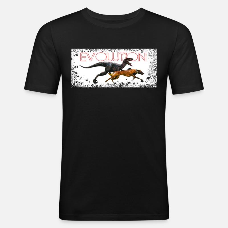 Evolution Comic Dog - Men's Slim Fit T-Shirt - black