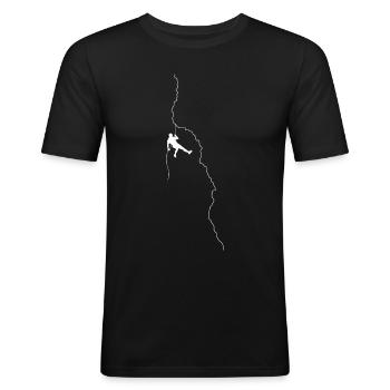 Rock climbing, rock climbing or bouldering gift - Men's Slim Fit T-Shirt - black - Front - Nik (191cm)