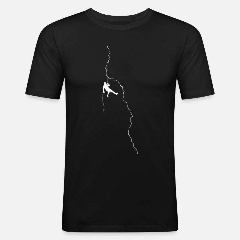 Kletter, Felsklettern oder Boulder Geschenk - Männer Slim Fit T-Shirt - Schwarz