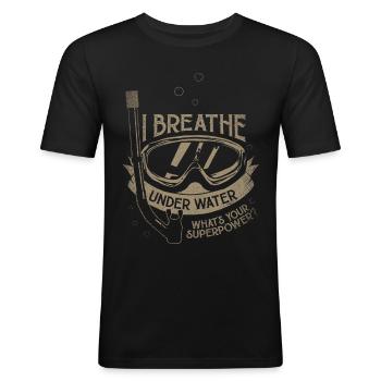 Scuba Diving duiker cadeau duik watersport - Mannen slim fit T-shirt - zwart - Voor - Nik (191cm)