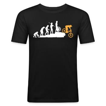 Evolution des MTB, Mountainbike Mountainbiker - Männer Slim Fit T-Shirt - Schwarz - Vorne - Nik (191cm)