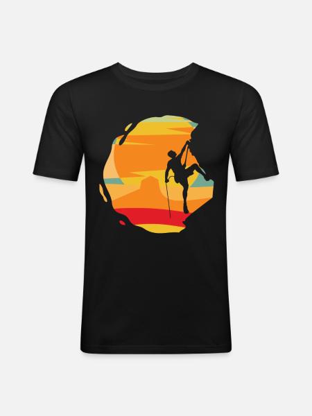 Escalade rocheuse, alpinisme, escalade, Bouldern - T-shirt près du corps Homme - noir