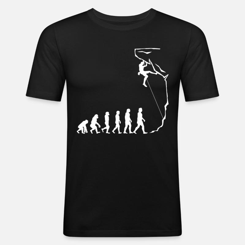 Evolution de l’escalade, Bouldern, Alpinisme - T-shirt près du corps Homme - noir