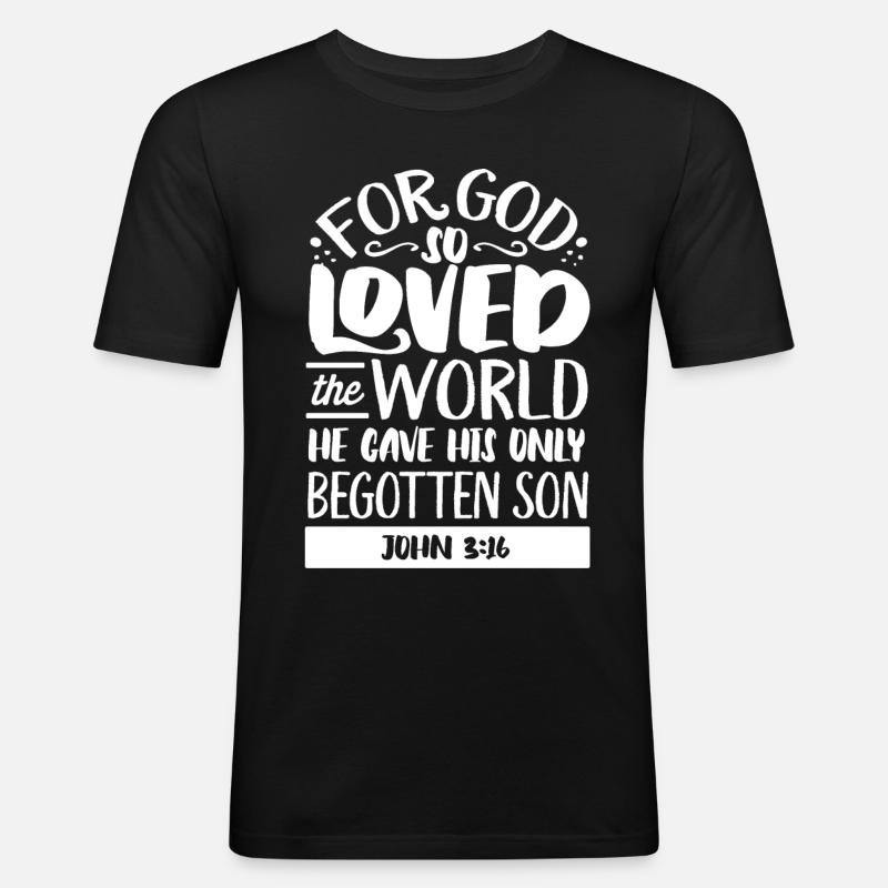 Bibelvers, Christlicher Gott, Gebetspsalm - Männer Slim Fit T-Shirt - Schwarz