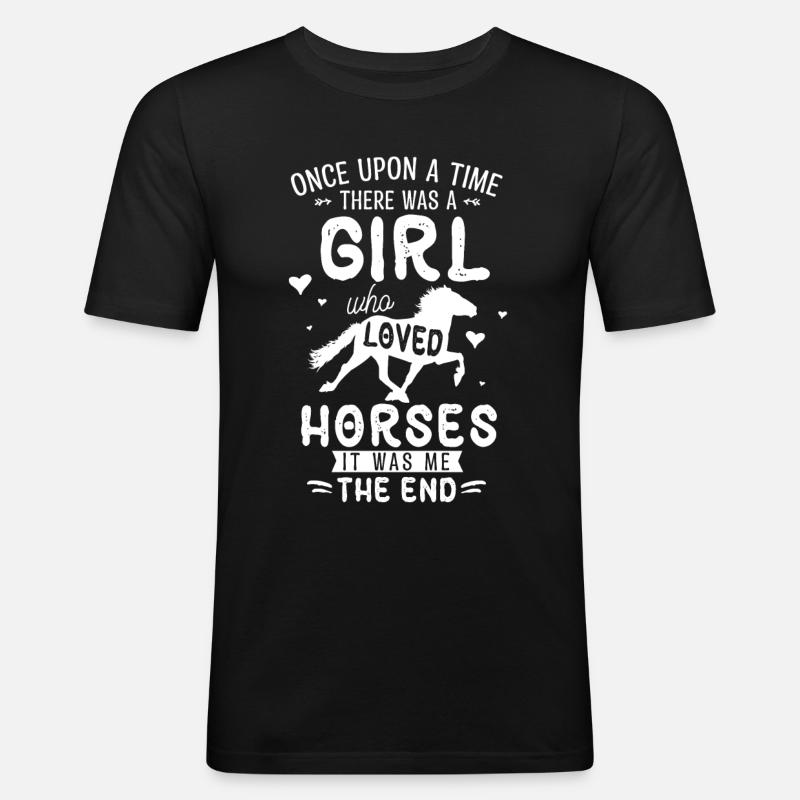 Pferd, Pferde, Mädchen Und Pferde - Männer Slim Fit T-Shirt - Schwarz