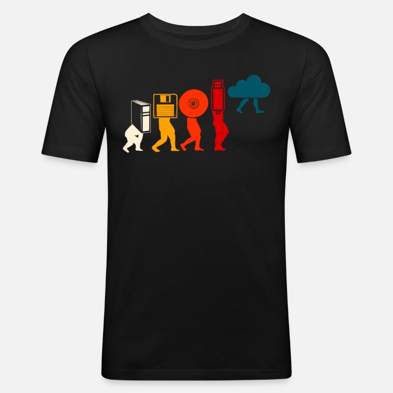 Évolution du programmeur Cloud. - T-shirt près du corps Homme - noir