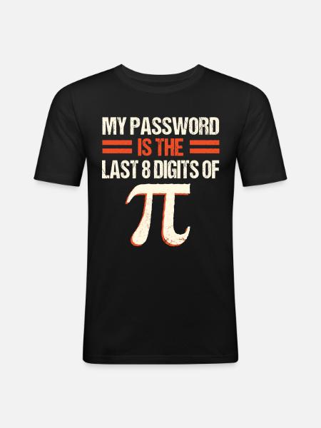 PI Math , Mathématiques, 3.145 - T-shirt près du corps Homme - noir