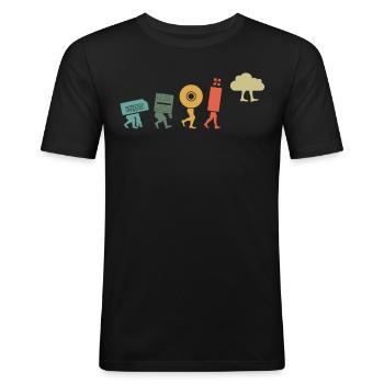 Cloud Computing, Programmierer Nerd - Männer Slim Fit T-Shirt - Schwarz - Vorne - Nik (191cm)