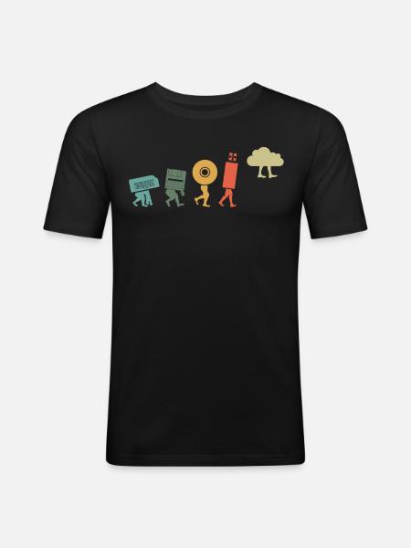 Cloud Computing, Programmer Nerd - Men's Slim Fit T-Shirt - black