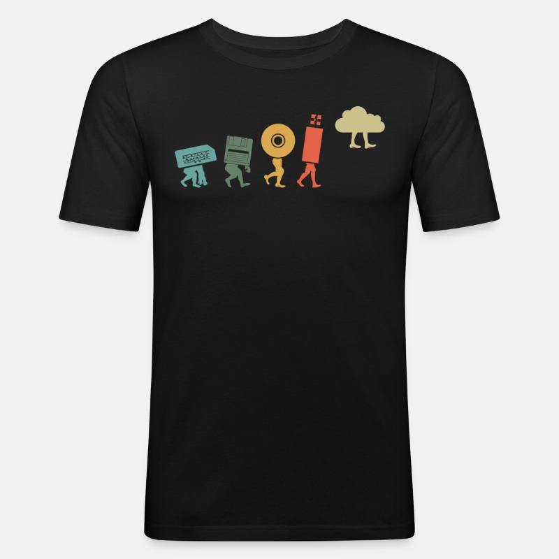 Cloud Computing, Programmierer Nerd - Männer Slim Fit T-Shirt - Schwarz