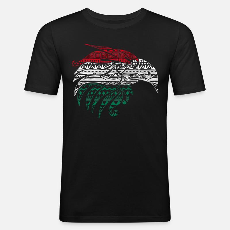 Mexican Eagle Aztec style, - Men's Slim Fit T-Shirt - black