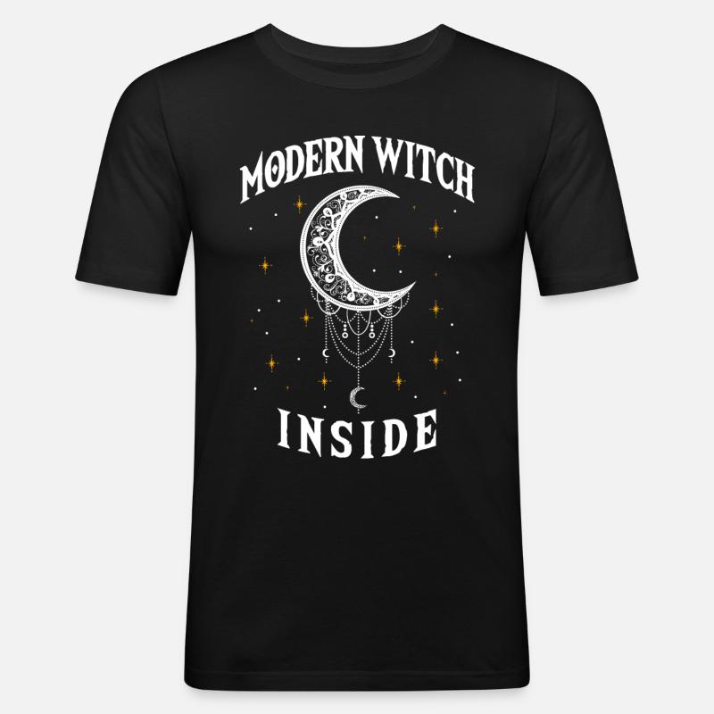 Moderne Hexe Innen, Hexerei Wiccan - Männer Slim Fit T-Shirt - Schwarz