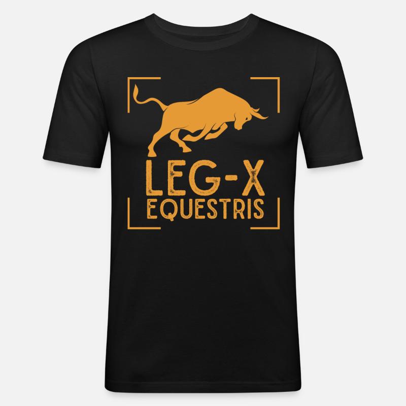 Legio X Equestris Julius Caesar - Männer Slim Fit T-Shirt - Schwarz