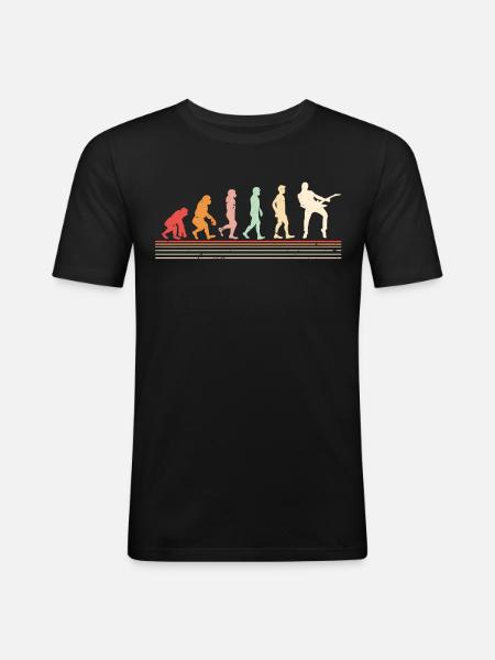 Guitariste Evolution, guitariste - T-shirt près du corps Homme - noir