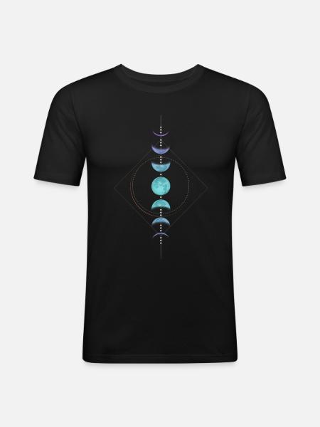 Moon Phase Totem Tarot - Men's Slim Fit T-Shirt - black