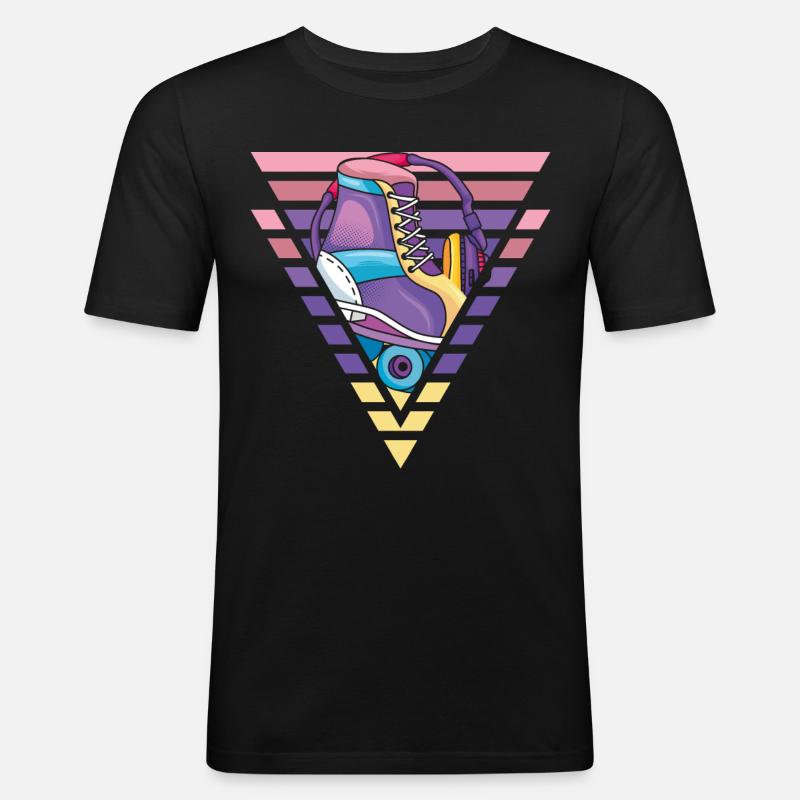 Rollschuh, Rollschuhläufer, Skate - Männer Slim Fit T-Shirt - Schwarz