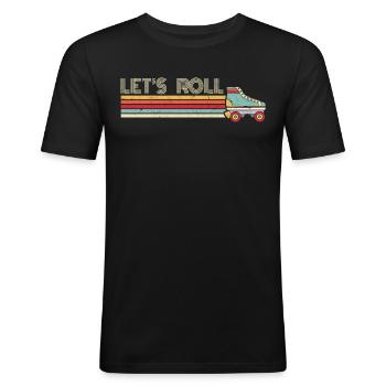 Patin à roulettes, patin à roulettes, patin à roulettes - T-shirt près du corps Homme - noir - Devant - Nik (191cm)