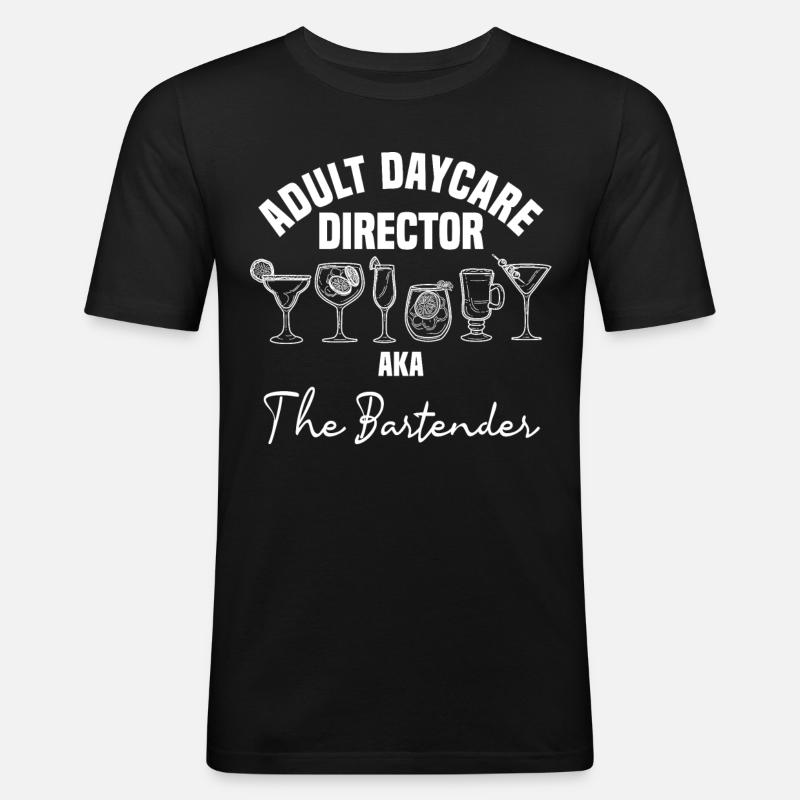 BARTENDER BARMAN, BARKEHR - Männer Slim Fit T-Shirt - Schwarz