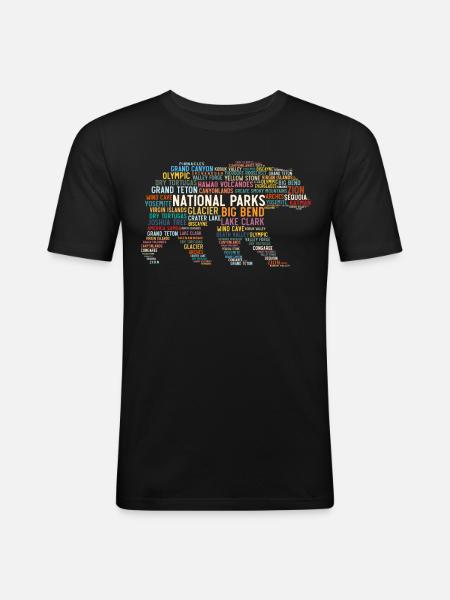 US-Nationalparks, Bären-Nationalpark - Männer Slim Fit T-Shirt - Schwarz