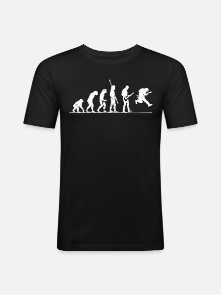 Guitariste Evolution, guitariste - T-shirt près du corps Homme - noir
