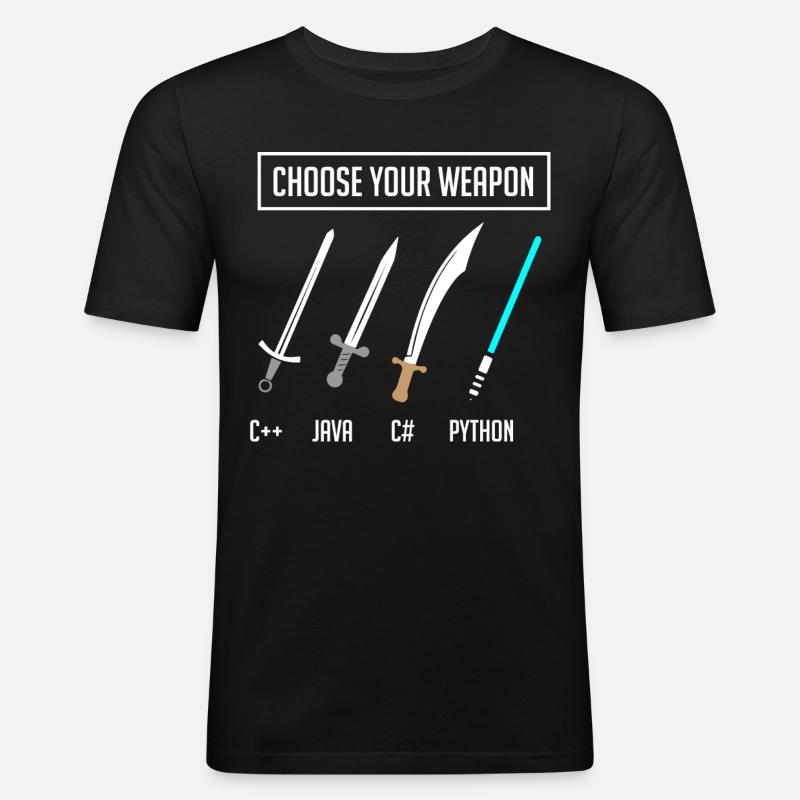 Python-Programmierung, Programmierer Python-Code - Männer Slim Fit T-Shirt - Schwarz