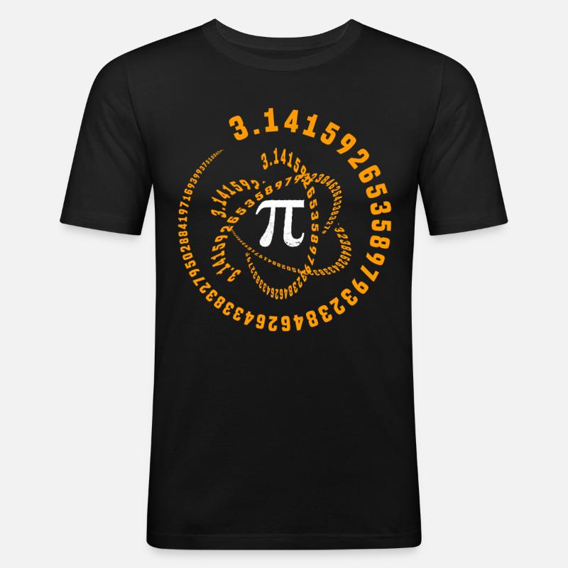 PI, Mathe, Mathematiklehrer, Mathematikstudent - Männer Slim Fit T-Shirt - Schwarz