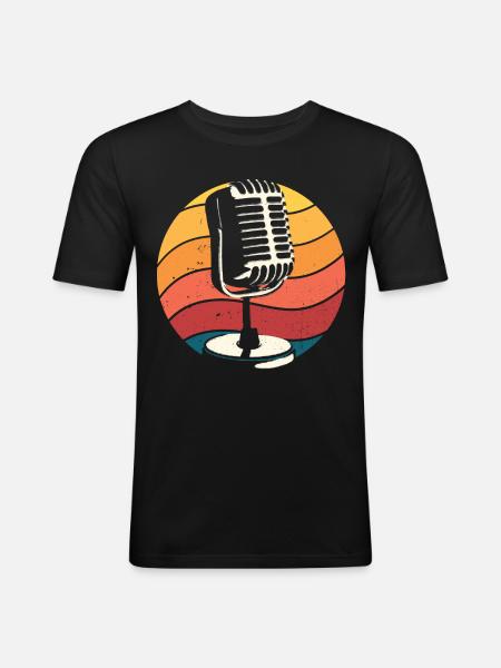 Microphone, Comedian, Stand-Up Comedy - Men's Slim Fit T-Shirt - black