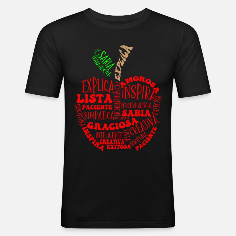 Spanischlehrer, Spanisch Lernen - Männer Slim Fit T-Shirt - Schwarz