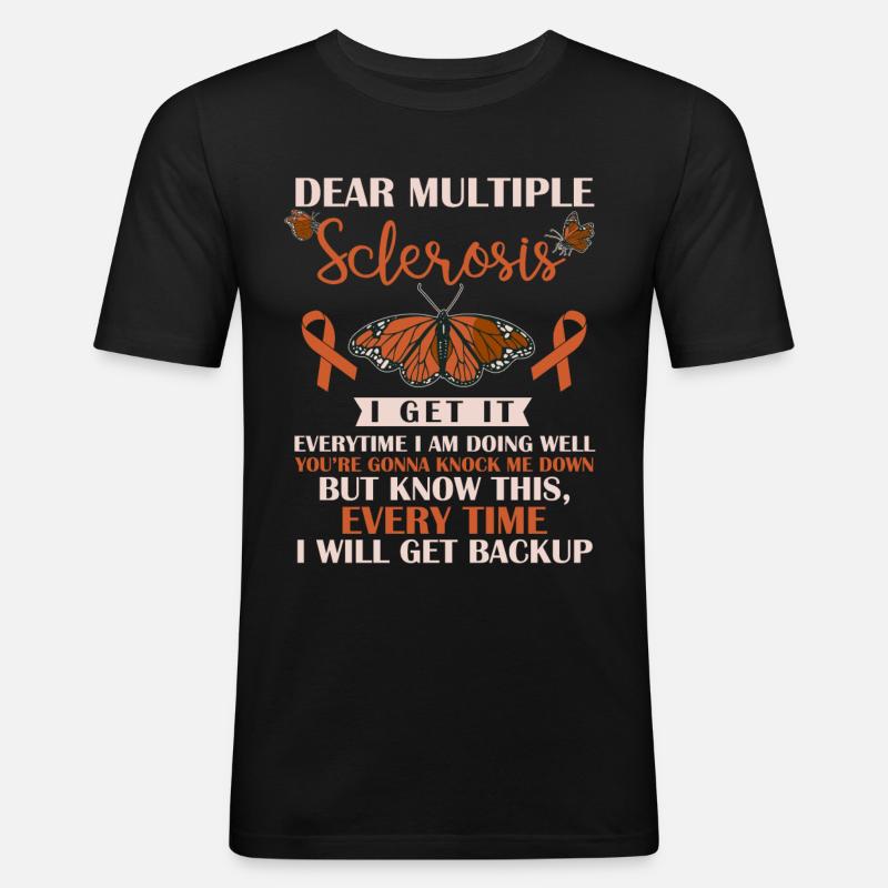 Multiple Sklerosebewusstsein, MS - Männer Slim Fit T-Shirt - Schwarz