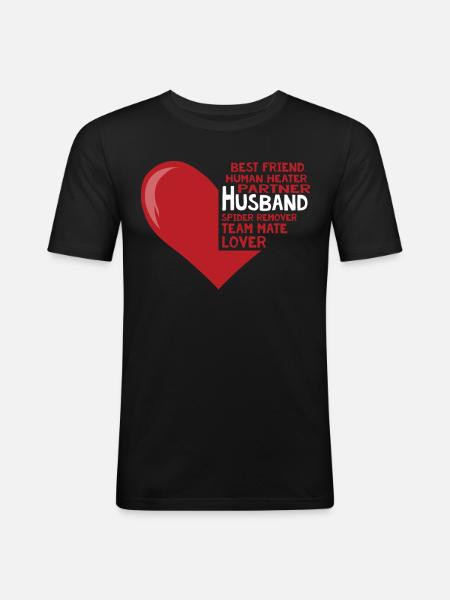 Husband, Best Friend, Partner, Teammate - Men's Slim Fit T-Shirt - black