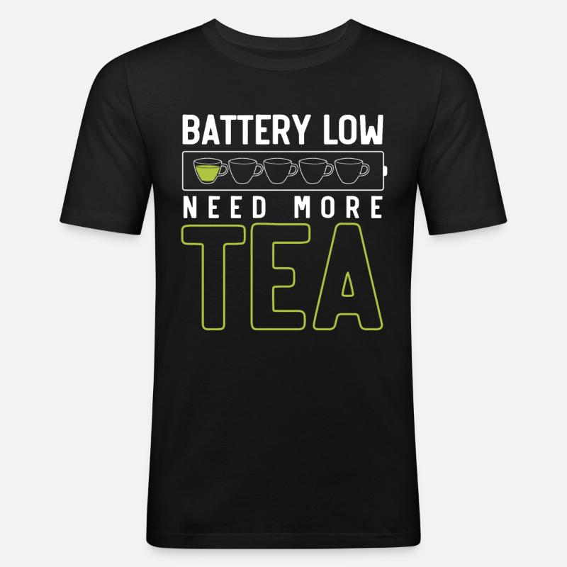 Teeliebhaber, Tee, Teetrinker - Männer Slim Fit T-Shirt - Schwarz