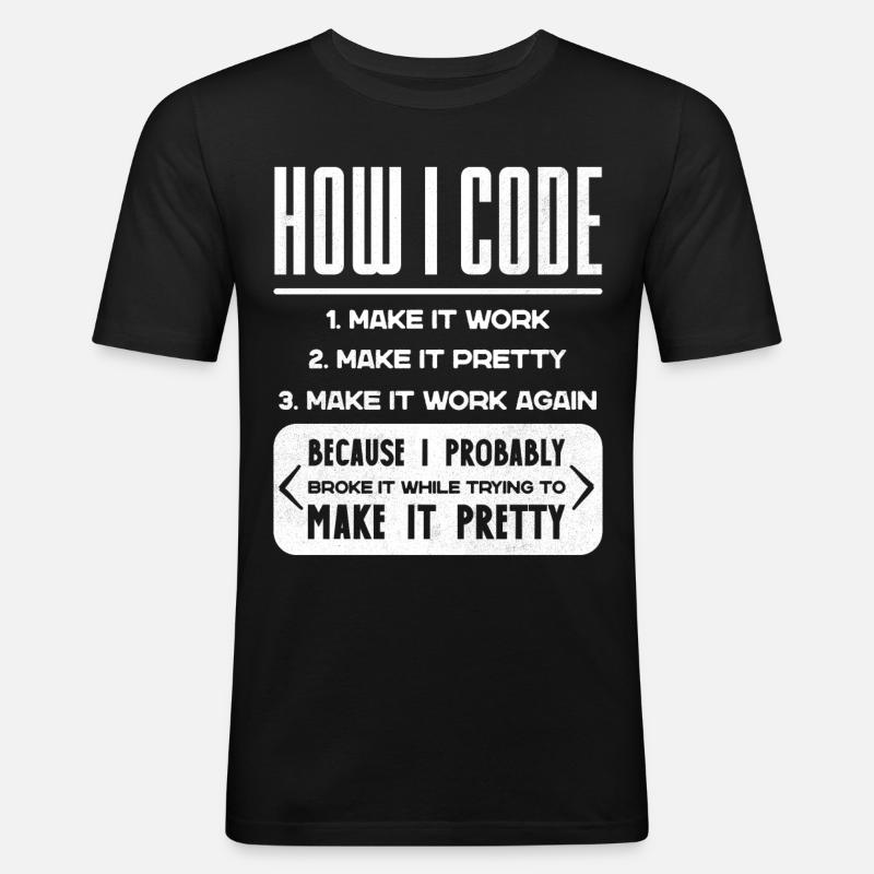 Programmierer, Code, Nerd, Programmierung - Männer Slim Fit T-Shirt - Schwarz